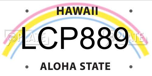 LCP889 Hawaii License Plate