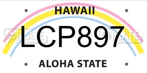 LCP897 Hawaii License Plate