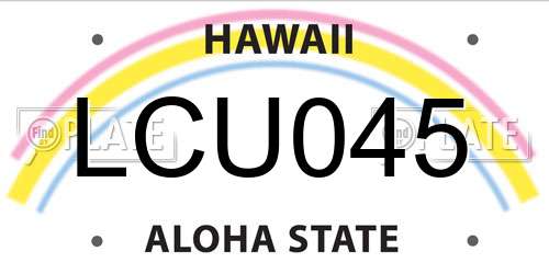 LCU045 Hawaii License Plate