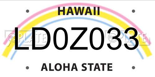 LD0Z033 Hawaii License Plate