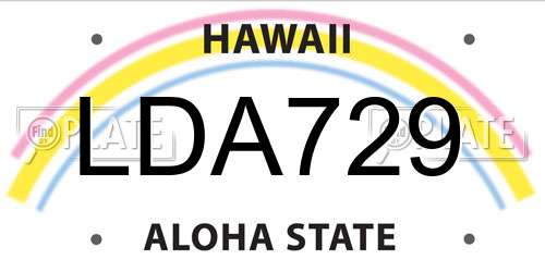LDA729 Hawaii License Plate