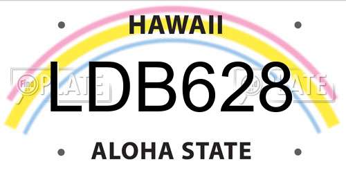 LDB628 Hawaii License Plate