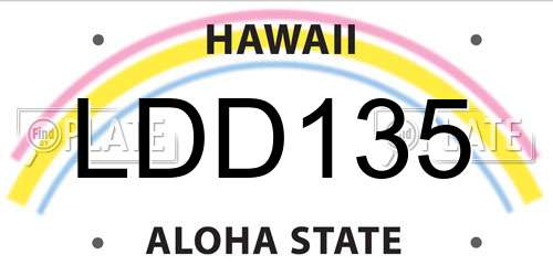 LDD135 Hawaii License Plate