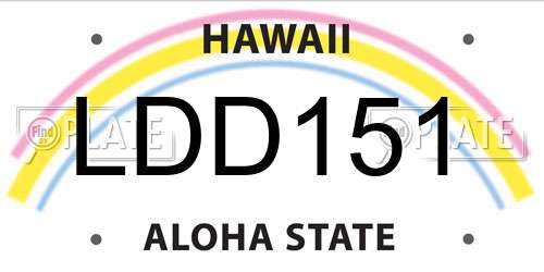 LDD151 Hawaii License Plate
