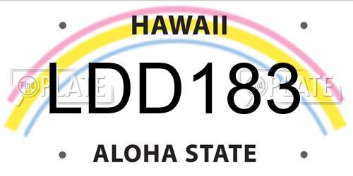 LDD183 Hawaii License Plate