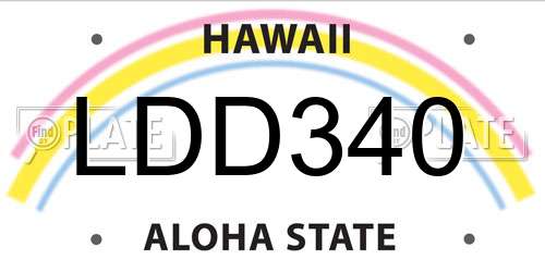 LDD340 Hawaii License Plate