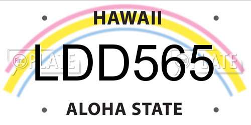 LDD565 Hawaii License Plate