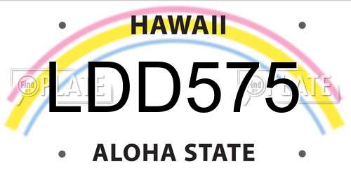 LDD575 Hawaii License Plate