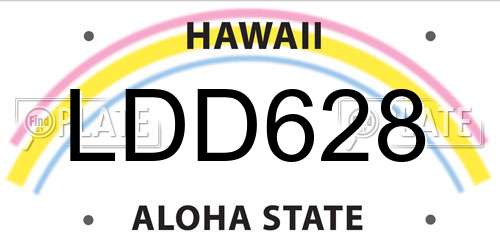 LDD628 Hawaii License Plate