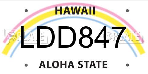 LDD847 Hawaii License Plate