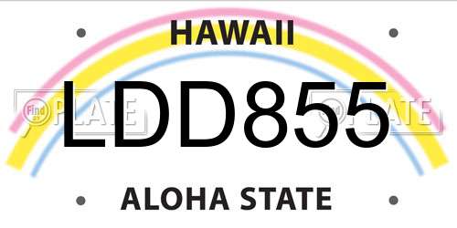 LDD855 Hawaii License Plate
