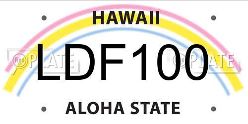 LDF100 Hawaii License Plate
