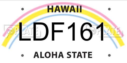 LDF161 Hawaii License Plate