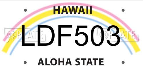 LDF503 Hawaii License Plate