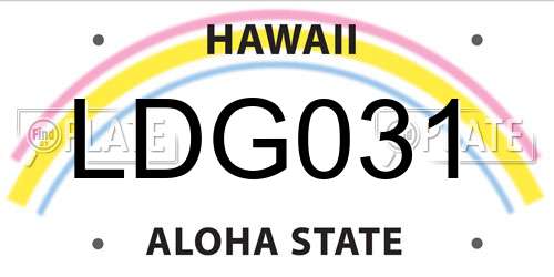 LDG031 Hawaii License Plate