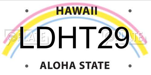 LDHT29 Hawaii License Plate