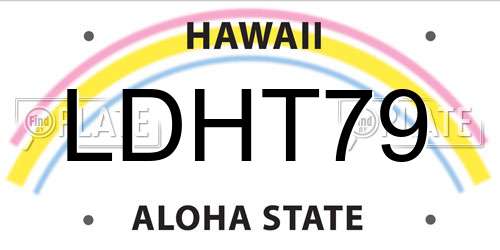 LDHT79 Hawaii License Plate