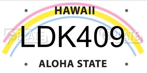 LDK409 Hawaii License Plate