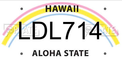 LDL714 Hawaii License Plate