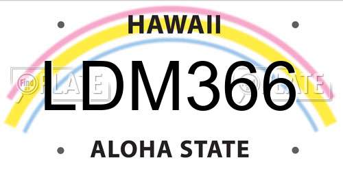 LDM366 Hawaii License Plate