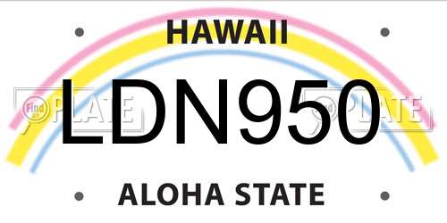LDN950 Hawaii License Plate