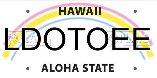 LDOTOEE Hawaii License Plate