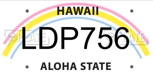 LDP756 Hawaii License Plate