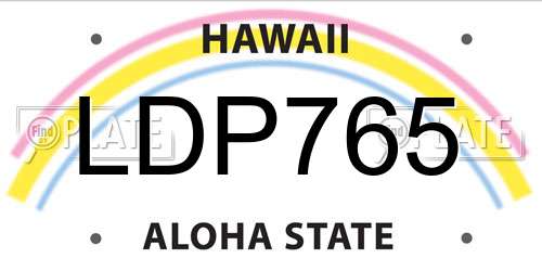 LDP765 Hawaii License Plate