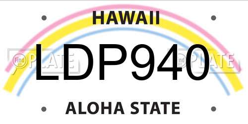 LDP940 Hawaii License Plate