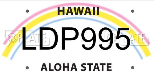 LDP995 Hawaii License Plate
