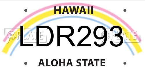 LDR293 Hawaii License Plate