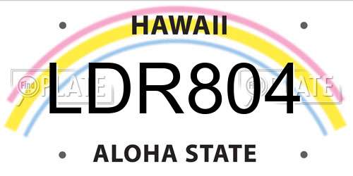 LDR804 Hawaii License Plate