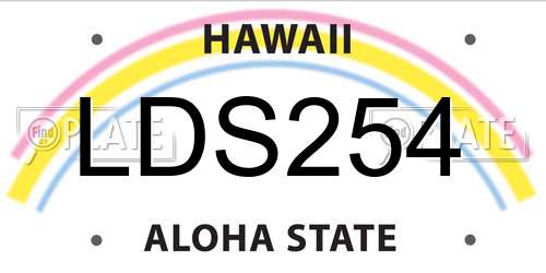LDS254 Hawaii License Plate