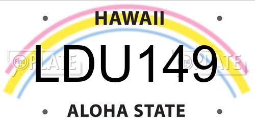 LDU149 Hawaii License Plate