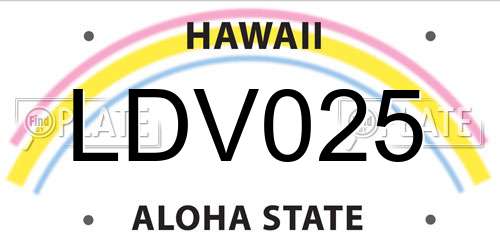 LDV025 Hawaii License Plate