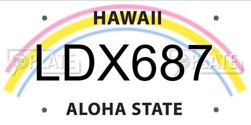 LDX687 Hawaii License Plate