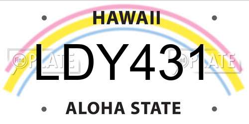 LDY431 Hawaii License Plate