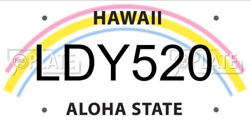 LDY520 Hawaii License Plate