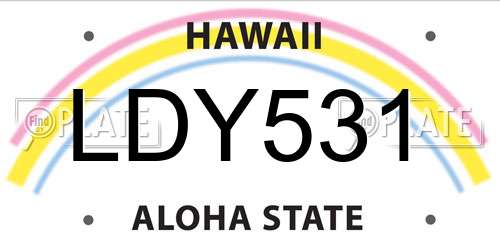 LDY531 Hawaii License Plate