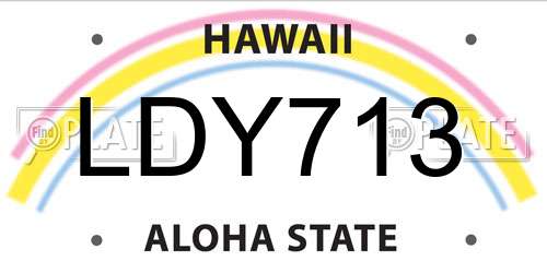 LDY713 Hawaii License Plate