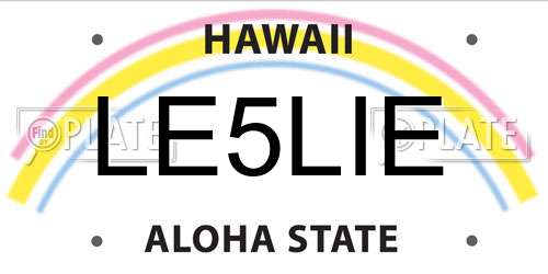 LE5LIE Hawaii License Plate