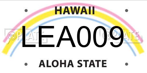LEA009 Hawaii License Plate
