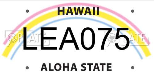 LEA075 Hawaii License Plate