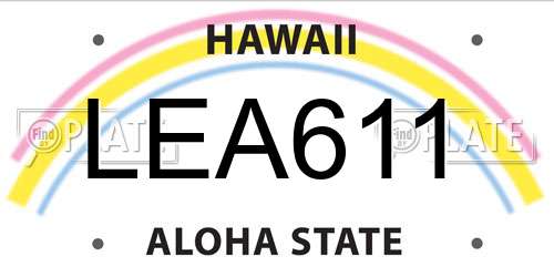 LEA611 Hawaii License Plate
