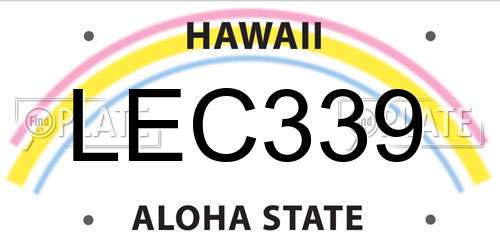 LEC339 Hawaii License Plate