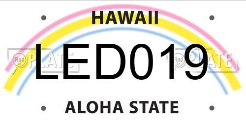 LED019 Hawaii License Plate