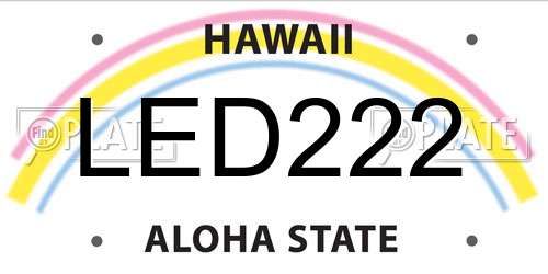 LED222 Hawaii License Plate