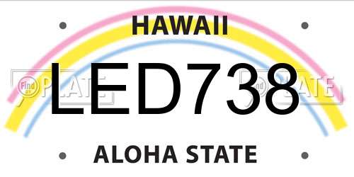 LED738 Hawaii License Plate