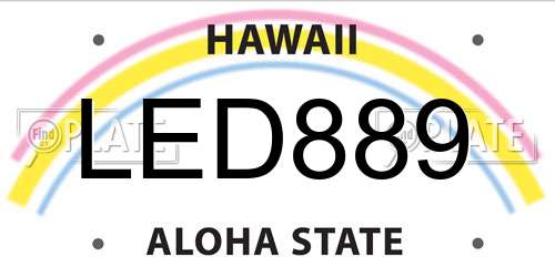 LED889 Hawaii License Plate