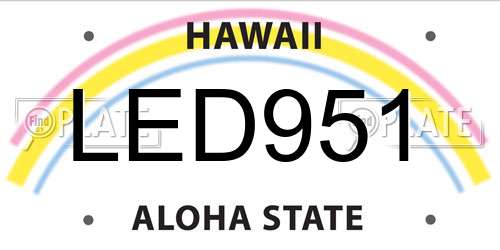 LED951 Hawaii License Plate
